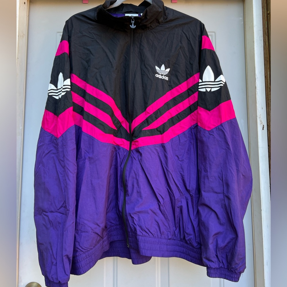 PINK AND PURPLE ADIDAS WINDBREAKER